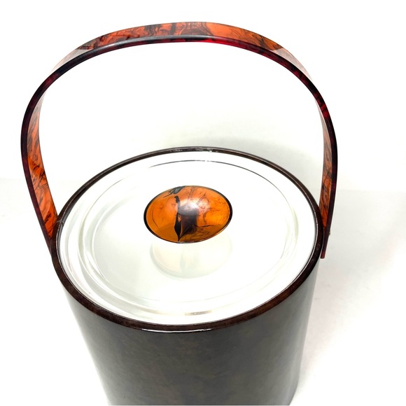 Vintage MCM Georges Briard Tortoise-Shell Pattern Ice Bucket - Picture 8 of 10